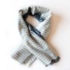 Grey Blue Striped Khadi Stole (Dupatta) – Handwoven Cotton Scarf for Women