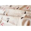 Black & Red Leaf Khadi Stole (Dupatta) – Handwoven Cotton Scarf for Women
