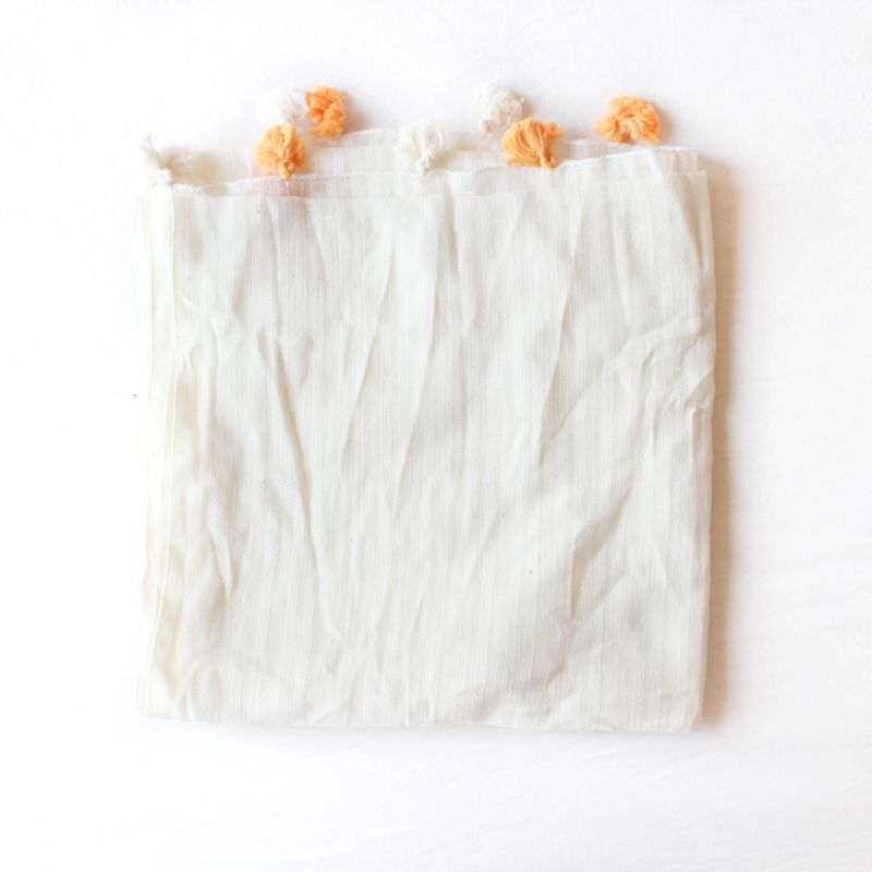 Premium White Khadi Stole – 100% Handwoven Cotton Dupatta for Women - Image 3