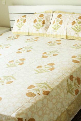 Cotton-Double-Floral-Flat-Bedsheet-side