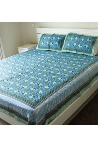 blue-leaves-flowers-bedsheet-and-pillowcases