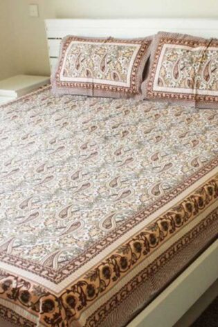 Rajasthani-kadi hand-block-print-double bedsheet-with-two-pillow