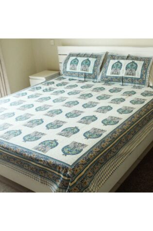 Traditional-jaipuri-bedsheet-with-two-pillow