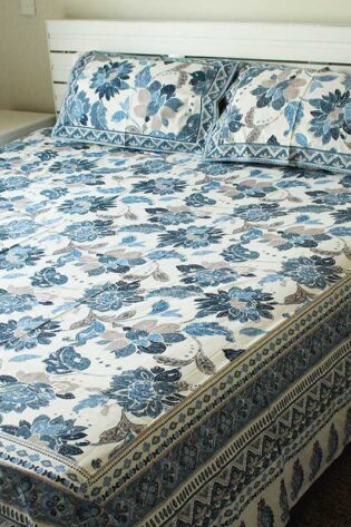 blue-traditional-double-bedsheet-with-2-pillow-covers-side