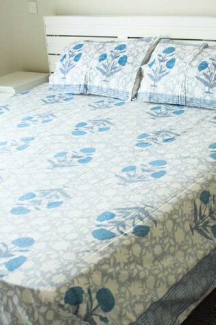 cotton-double-floral-flat-bedsheet-side