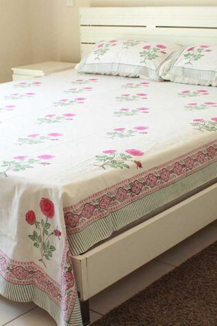 rose-floral-double-king-size-bedsheet-with-2-pillow-covers-side