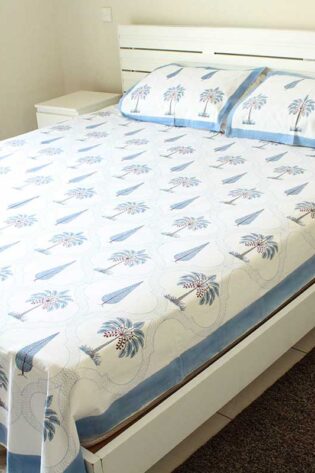 white-floral-cotton-double-size-bedsheet-with-2-pillow-covers-side