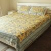 yellow-print-floura-cotton-double-size-bedsheet-with-2-pillow-covers-side