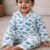 Blue Elephant Print Khadi Cotton Kids Night Suits