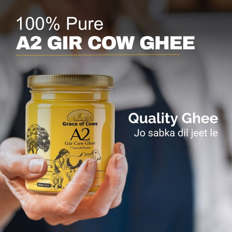 Grace of Cows A2 Gir Cow Ghee 500ml, 100% Pure & Natural, Hand Churned from Creamy Bilona Method - Image 4