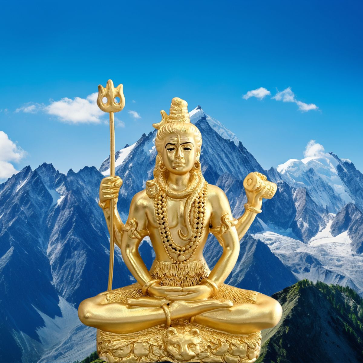 Gold Plated Shiv Idol, Shiva Gold Plating Gift Item | Decoration Item