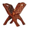 `Hand Carved Wooden Holy Book Reading Stand (Sheesham Wood Rehal) Figurine Brown 12x5.5 inch