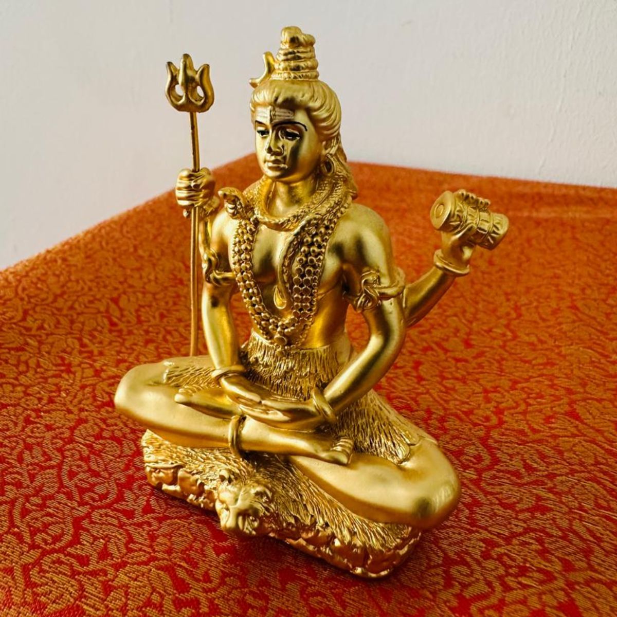 Gold Plated Shiv Idol, Shiva Gold Plating Gift Item | Decoration Item - Image 4