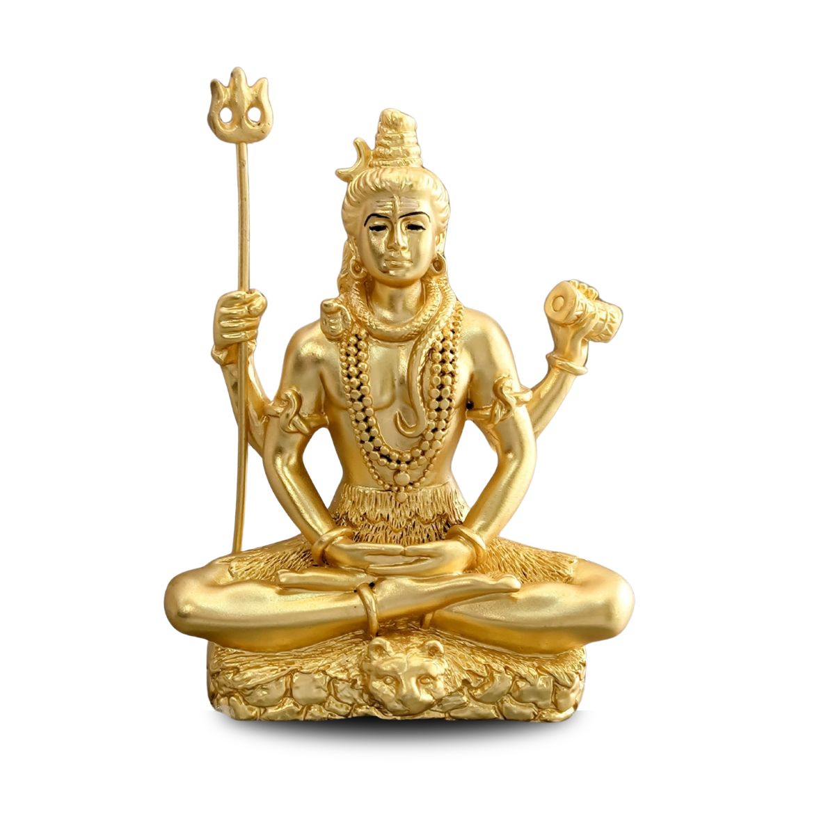 Gold Plated Shiv Idol, Shiva Gold Plating Gift Item | Decoration Item - Image 3