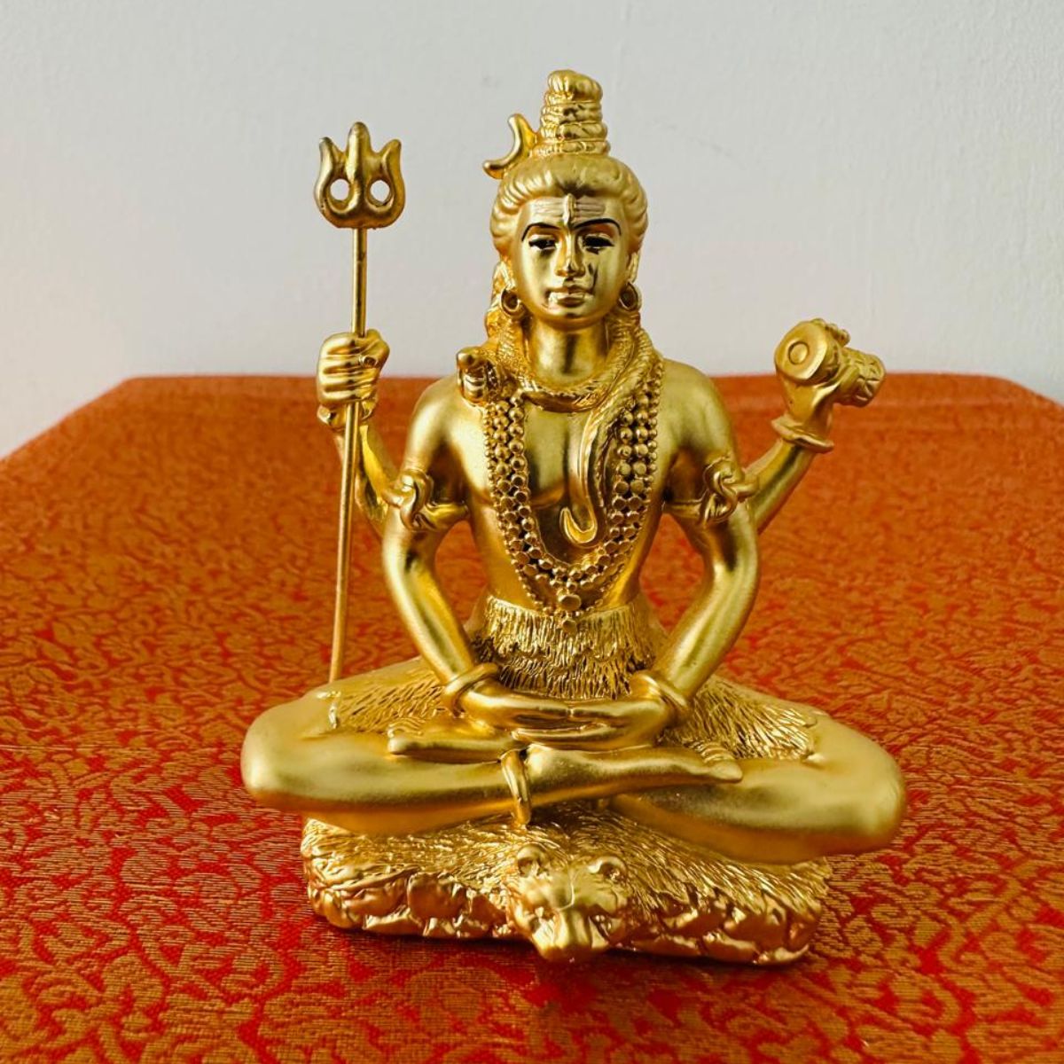 Gold Plated Shiv Idol, Shiva Gold Plating Gift Item | Decoration Item - Image 2