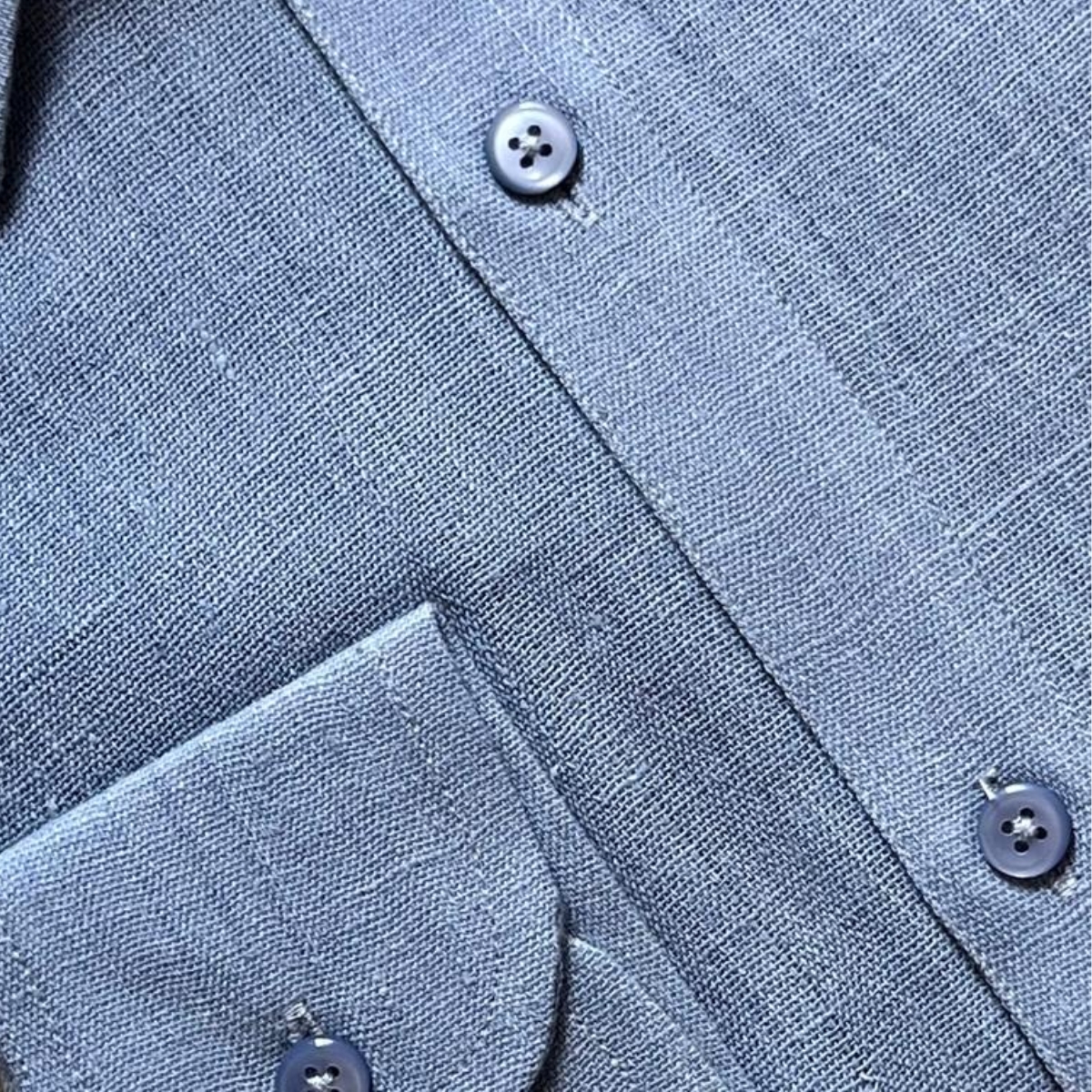 Signature Sky Blue Full Sleeve Khadi Shirt | Pure Cotton Formal Wear - Image 2