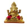 Gold Plated Dagduseth Ganapati - Pink Dhoti & Musak - 10x9cm | Gold & Silver Plated Ganesh Idol Online