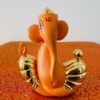 Gold Plated & Orange Ganesha - Ganapati 8x4cm Idol | Gold & Silver Plated Ganesh Idol Online