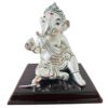 Silver Plated Ganapati with Musak & Laddu - 20x17x17cm Idol | Gold & Silver Plated Ganesh Idol Online
