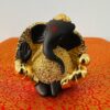 Gold Plated & Brown Ganesha - Ganapati 8x4cm Idol | Gold & Silver Plated Ganesh Idol Online