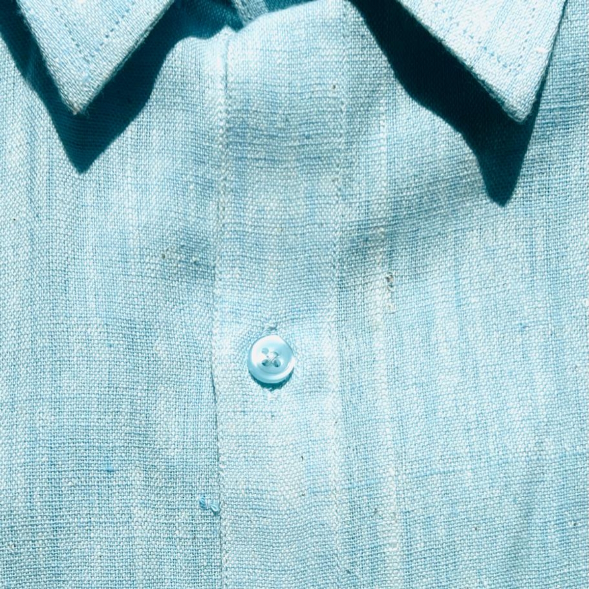 Signature Turquoise Full-Sleeve Khadi Shirt | Pure Cotton Formal Wear - Image 2