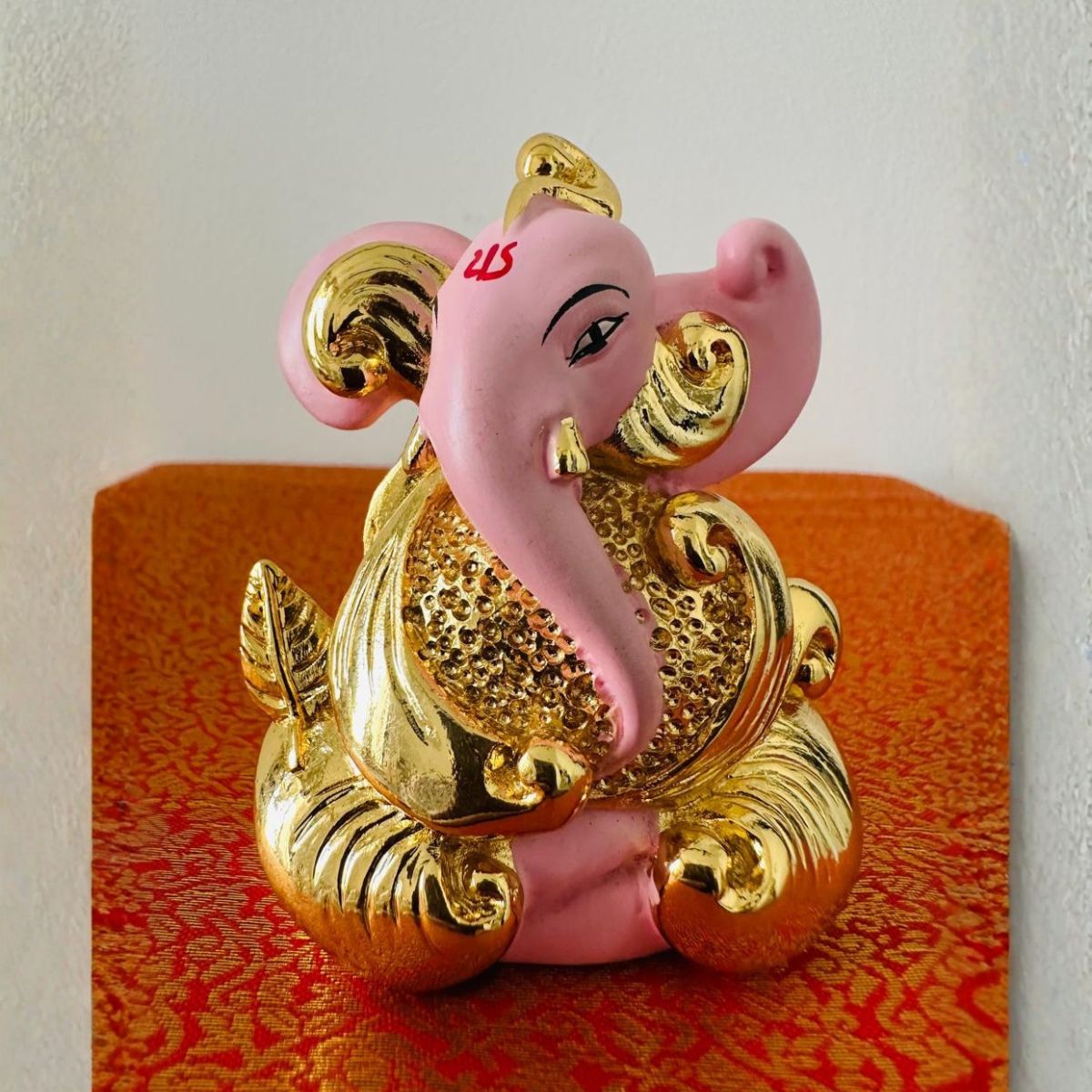 Pink & Gold Plated Ganesha - Ganapati 7x5cm Idol | Gold & Silver Plated Ganesh Idol Online - Image 3