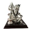 Silver Plated Ganapati Worshiping Shiva Ling - 20x17x17cm Idol | Gold & Silver Plated Ganesh Idol Online