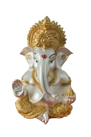 Silver & Gold Plated Ganesh - Ganapati 10x5cm Idol | Gold & Silver Plated Ganesh Idol Online