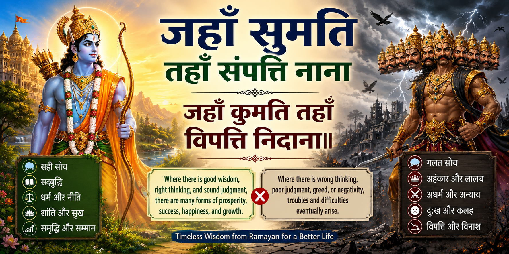Good & Bad thinking (Sumati & KuMati)- Daily Use Explanation moral values, and spiritual teachings for modern life.
