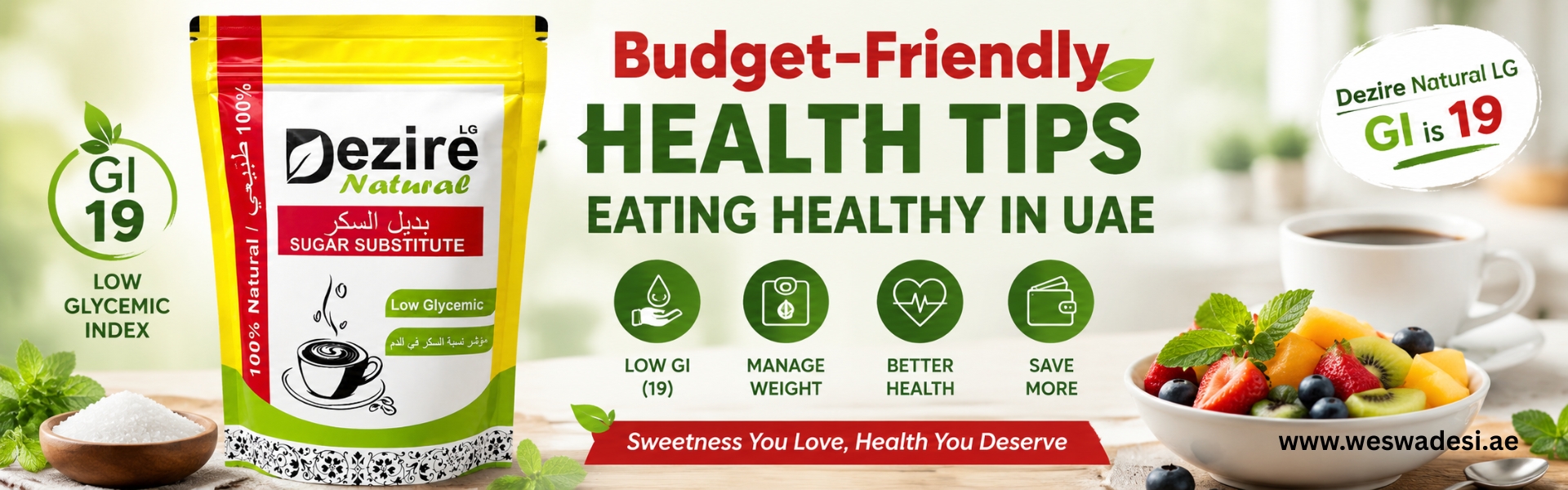 Budget-Friendly Health Tips: Eating Healthy in UAE with Dezire Natural LG – GI is 19