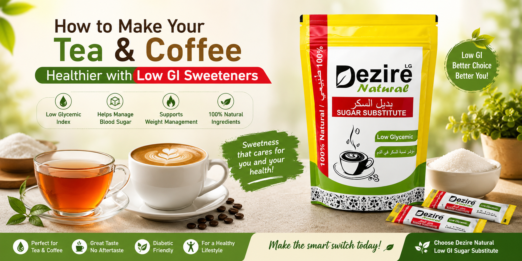 How to Make Your Tea & Coffee Healthier with Low GI Sweeteners